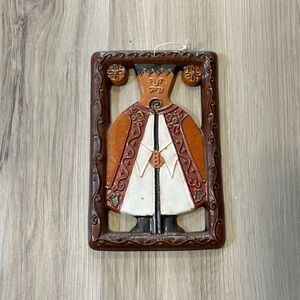 Vintage Zsuri Szam Ceramic Shepherd Wall Decoration Folk Art
